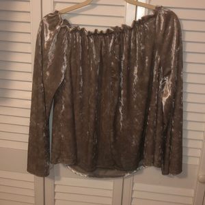 Velvet off the shoulder shirt